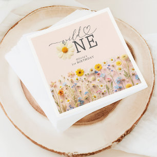 Vild One Girl 1st Birthday Wildblomma Pappersservett