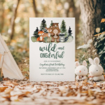 Vild Onederful Woodland Animal First Birthday