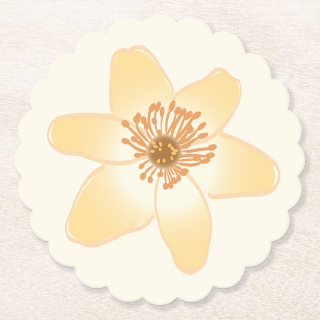 Vild Orange Anemone Flowers - botaniskt teckning. Underlägg Papper (Framsida)