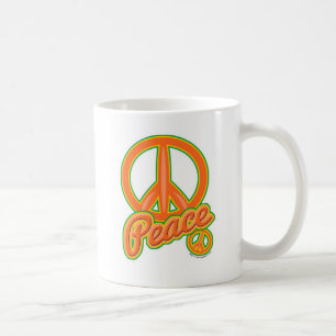 Vild Orange Fredstecken Groovy Sixties Slogan Kaffemugg
