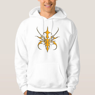 Vild orange tribal linje konst illustration hoodie