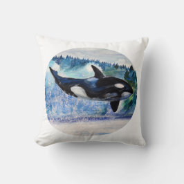 Vild Orca Art Throw Cushion Kudde