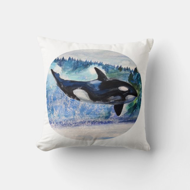 Vild Orca Art Throw Cushion Kudde (Framsida)
