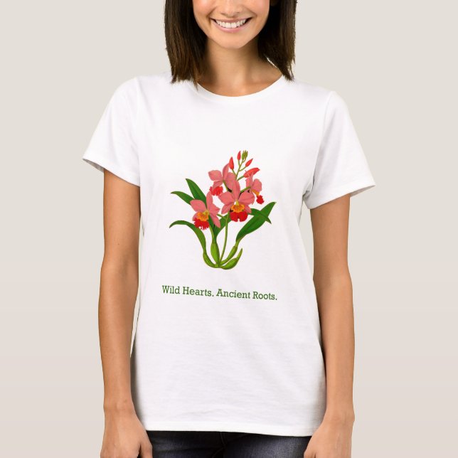 Vild Orchid Bloom T Shirt (Framsida)