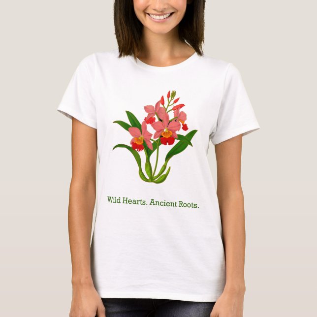 Vild Orchid Bloom T Shirt (Framsida)