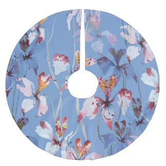 Vild Orchid Elegance: Watercolor Luxury Julgransmatta Borstad Polyester