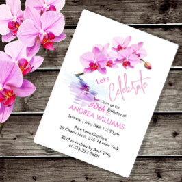 Vild Orchid Flower Blommar 50:e födelsedagen Inbjudningar