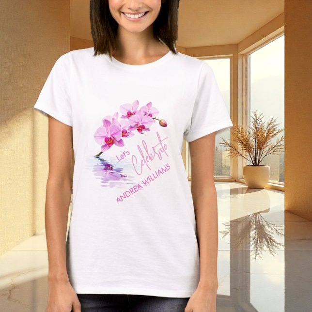 Vild Orchid Flower Blommar 50:e födelsedagen Namn T Shirt (Skapare uppladdad)