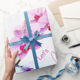 Vild Orchid Flower Blommars Birthday / Large Presentpapper