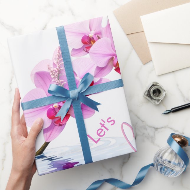 Vild Orchid Flower Blommars Birthday / Large Presentpapper (Gifting)