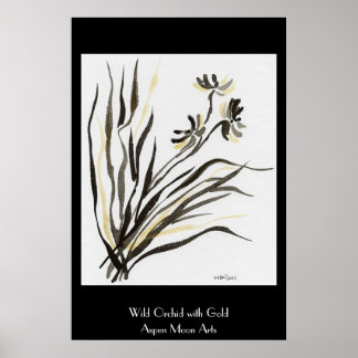 Vild Orchid med Guld Poster