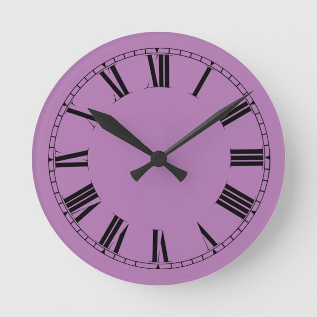 Vild Orchid Solid Färg Rund Klocka (Framsida)