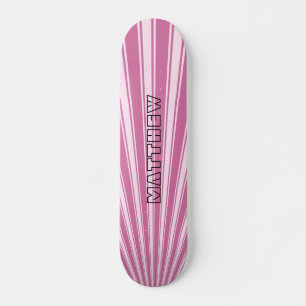 Vild, orkidé Färg Rand Funky Mönster Skateboard Bräda 20,5 Cm