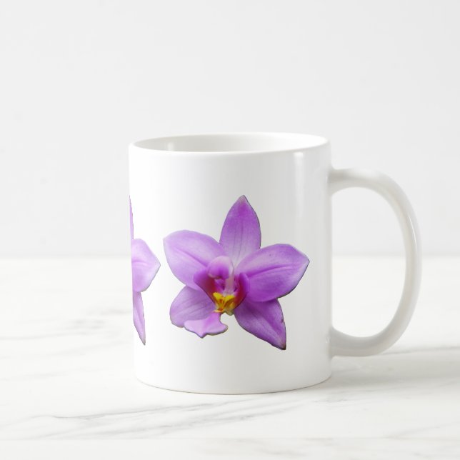 Vild orkidé lila tropisk blomma kaffemugg (Höger)