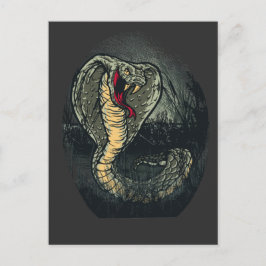 Vild Orm Cobra Mörk Djungel Tatuering Konst Vykort