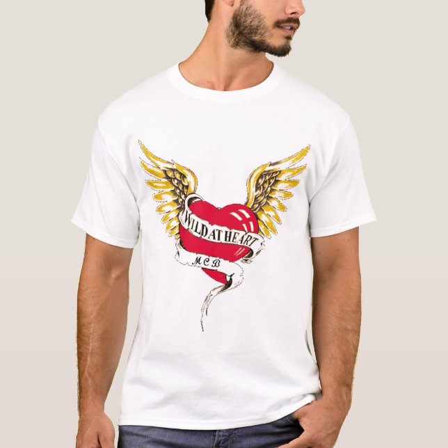 vild på hjärta tee shirt (Framsida)