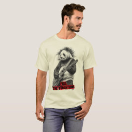 Vild Panda som spelar Rock & Roll på en Svart T Shirt