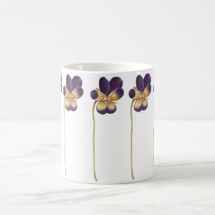 Vild Pansy-blomman hand plockade Kaffemugg