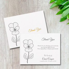 Vild Pansy Line Art-Tackkort-kort Tack Kort