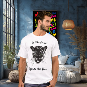 Vild Panther Linje Konst – Djärv Vild Katt T Shirt