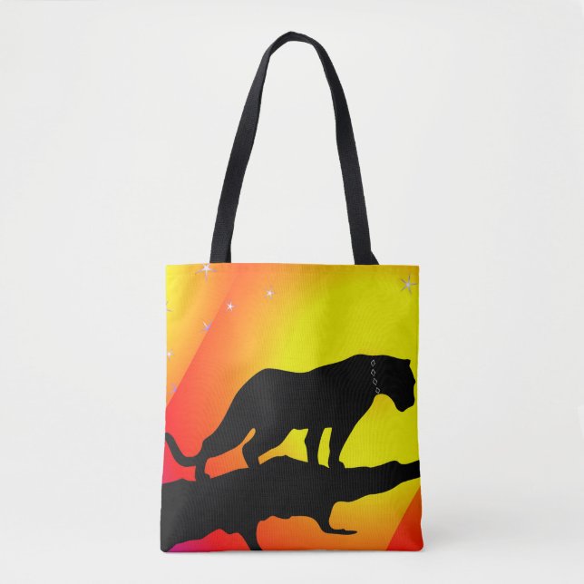 Vild Panther Tote Bag Tygkasse (Framsida)