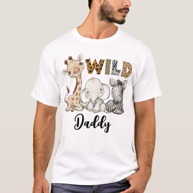 Vild Pappa vid födelsedagspojken Safari T-Shirt (Framsida)
