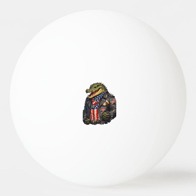 Vild patriotisk alligatorbikersköld av läder St Pingisboll (Framsidan)