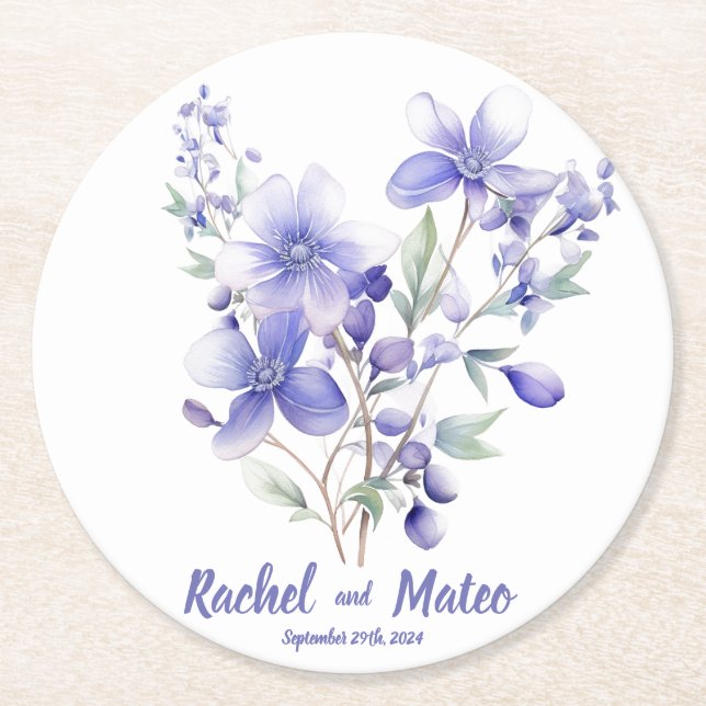 Vild Periwinkles: Personlig Bröllop Underlägg (Framsidan)