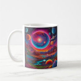 Vild planets psykedeliska konst kaffemugg