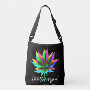 Vild Plant Blad - neon färgad + 100 % vegan Axelväska