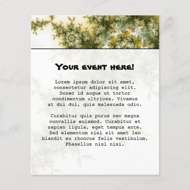 Vild Plant - Mandelbrot Fractal Art Flygblad (Framsidan)