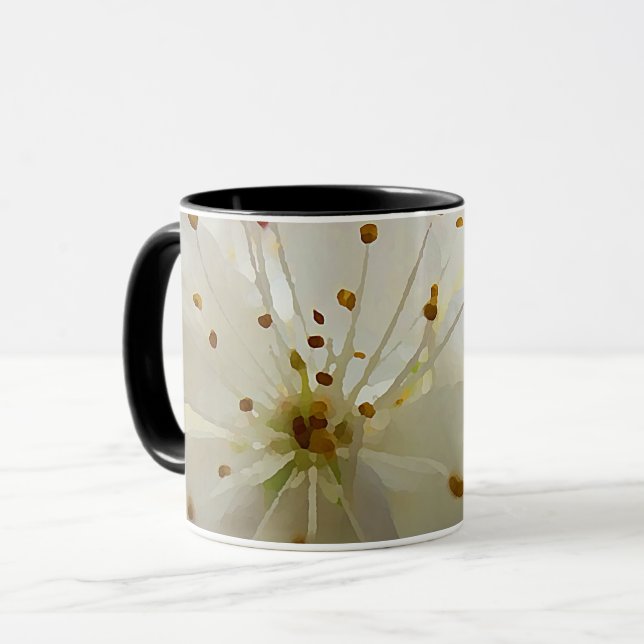Vild Plum Blommars Impressionist Botaniskt verk Kaffemugg (Framsida vänster)