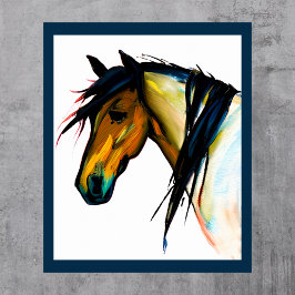Vild Poni | Akvarell Häst Poster