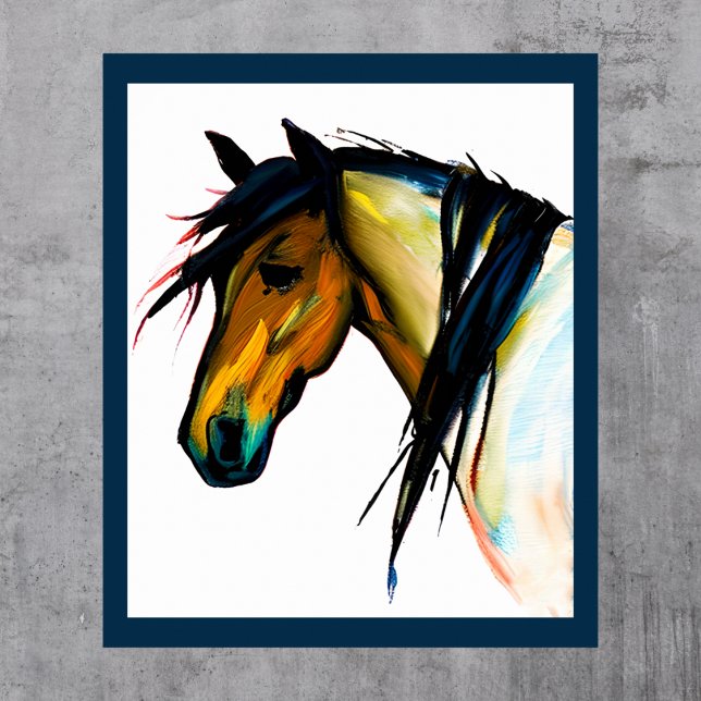 Vild Poni | Akvarell Häst Poster (Skapare uppladdad)