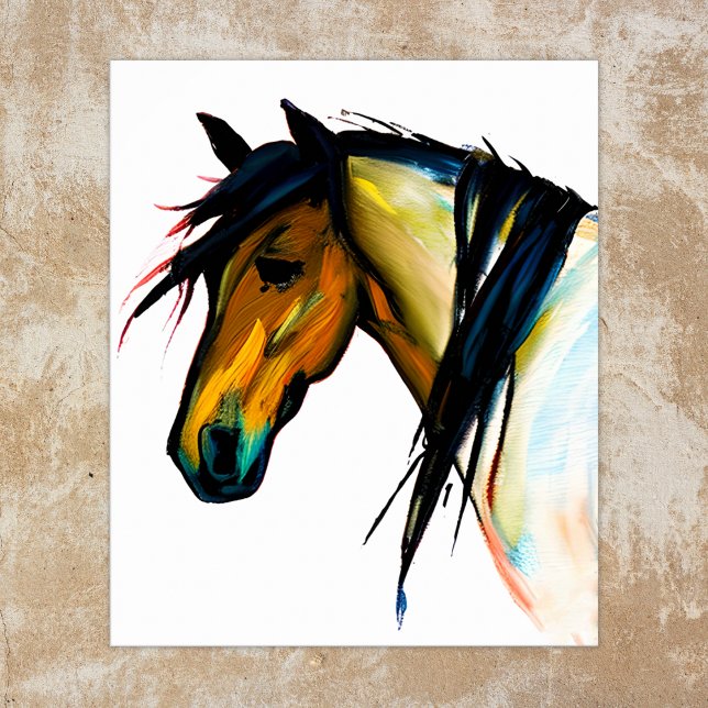 Vild Pony | Vattenfärgshäst Poster (Skapare uppladdad)