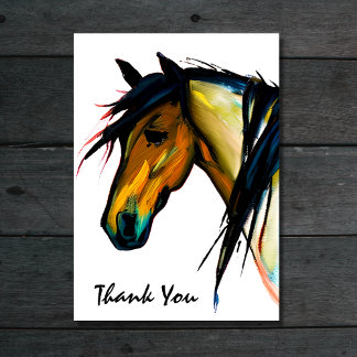 Vild Pony | Vattenfärgshäst Tack Kort