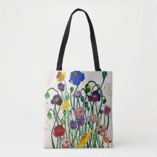 Vild Poppie Tote Bag Tygkasse