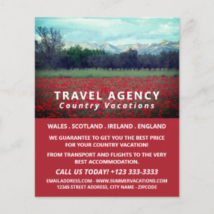 Vild Poppy Fält, resebyrån Advert Flyer