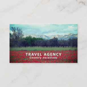 Vild Poppy Fält, Travel Agent Affärskort Visitkort