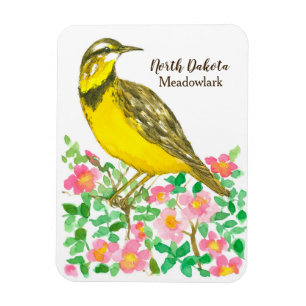 Vild Prairie Ro Meadowlark North Dakota Magnet