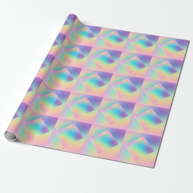 Vild Prismatic Ombre Pastel Rainbow Design Presentpapper (Utrullad)