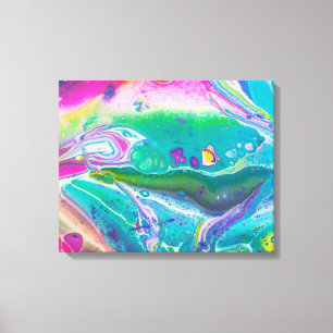 Vild Psychedelic Acrylic Pour Art Canvastryck