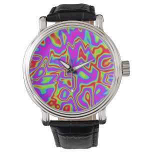 Vild Psychedelic Liquid Färg Armbandsur