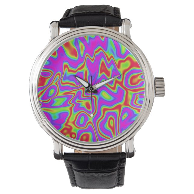 Vild Psychedelic Liquid Färg Armbandsur (Framsida)