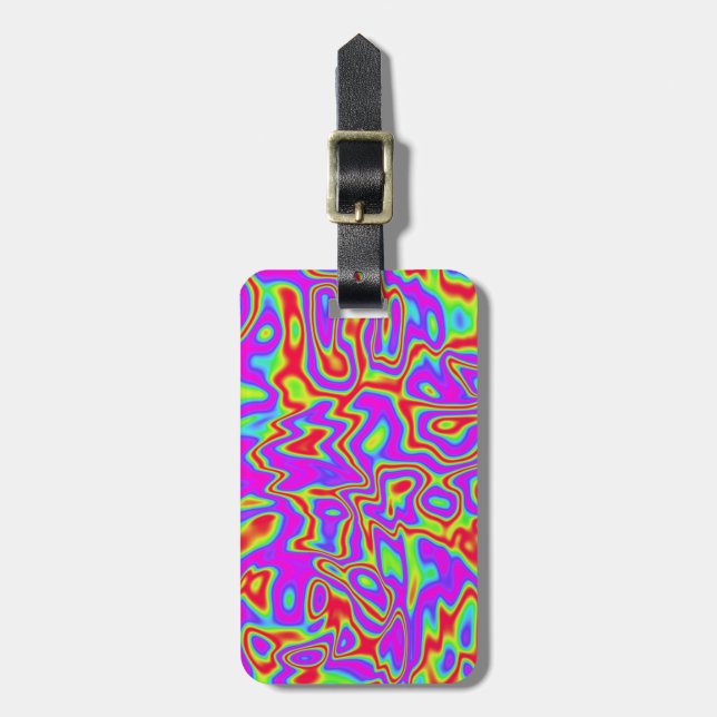 Vild Psychedelic Liquid Färg Bagagebricka (Vertikal Framsida)