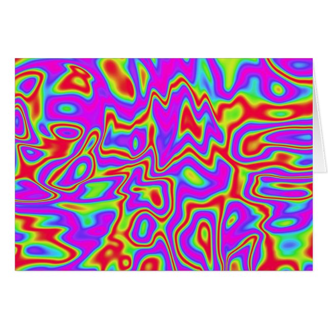 Vild Psychedelic Liquid Färg Hälsningskort (Framsidan Horizontal)