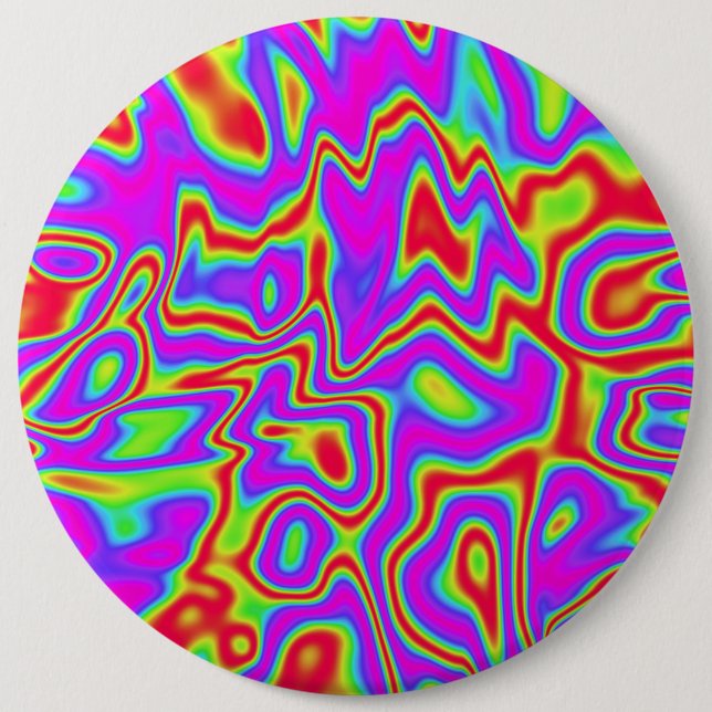 Vild Psychedelic Liquid Färg Knapp (Framsida)