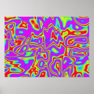 Vild Psychedelic Liquid Färg Poster