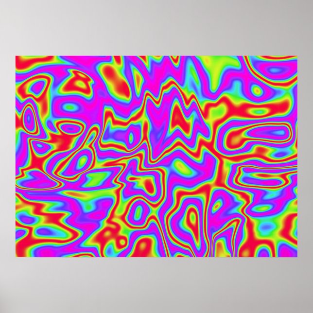 Vild Psychedelic Liquid Färg Poster (Framsidan)