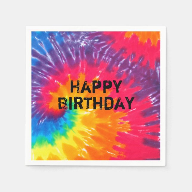vild Psykedelisk neon tie dye abstrakt Pappersservett (Framsidan)